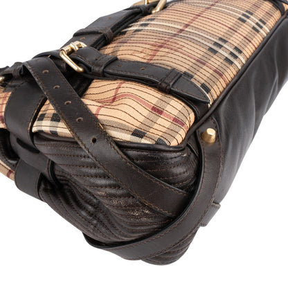 Burberry Pleated Haymarket Check Kentoville Handbag