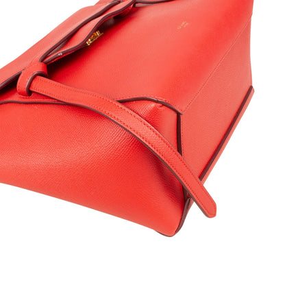 Celine Red Grained Calfskin Nano Belt Handbag