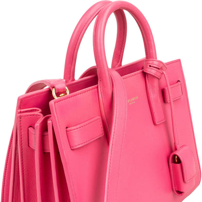 Saint Laurent Pink Calfskin Nano Sac De Jour Handbag