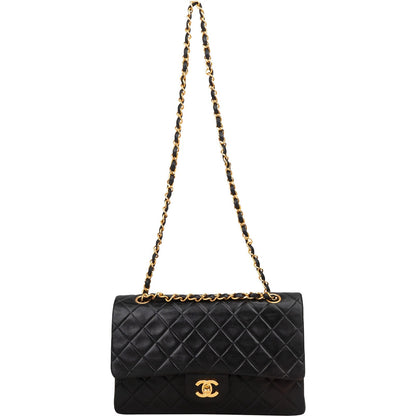 Chanel Quilted Lambskin Medium 24K Gold Double Flap Shoulder Bag