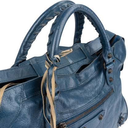 Balenciaga Blue Leather City Handbag