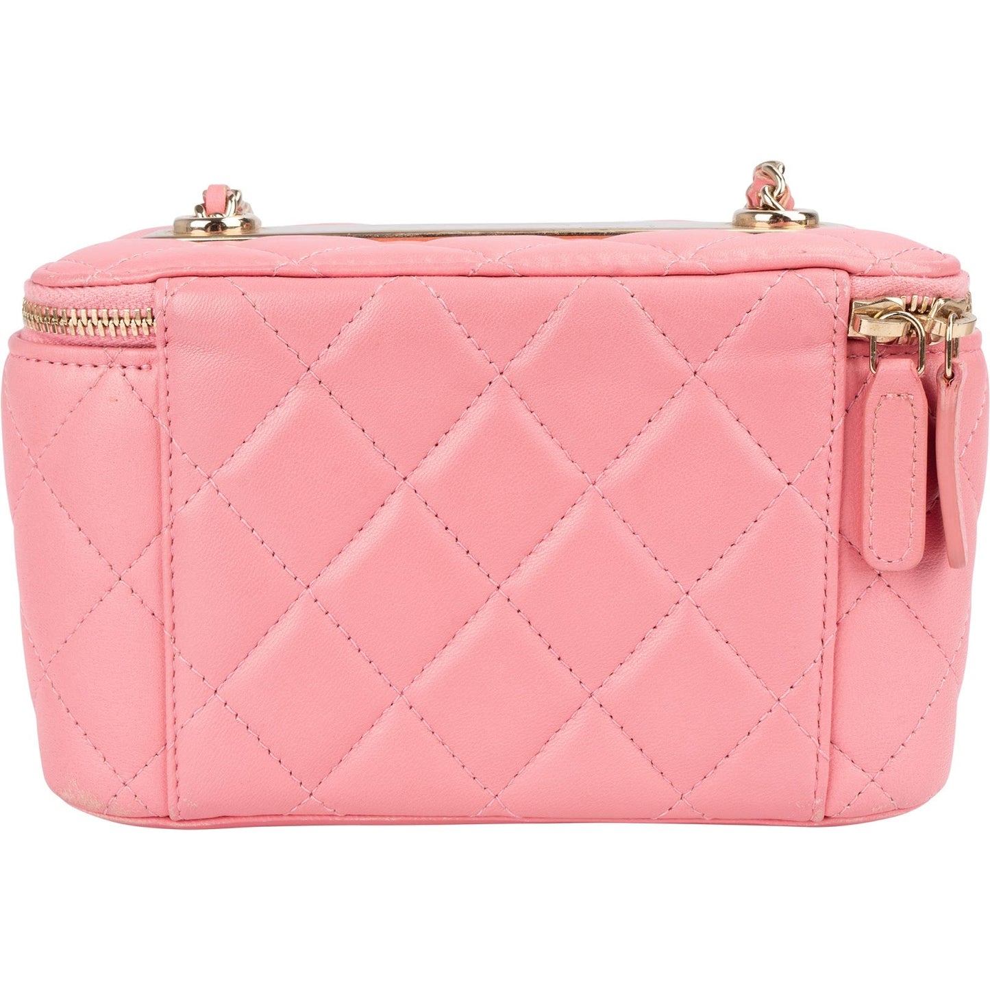 Chanel Quilted Lambskin CC Mini Vanity Case Chain Crossbody Bag