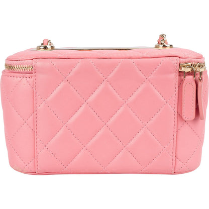 Chanel Quilted Lambskin CC Mini Vanity Case Chain Crossbody Bag