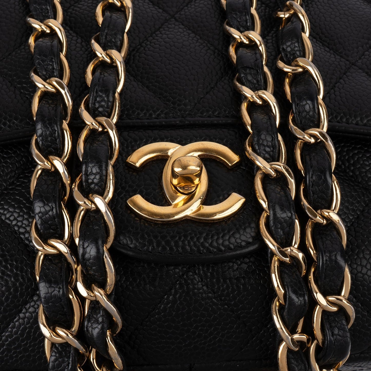 Chanel Quilted Caviar Leather Jumbo Single Flap Crossbody Bag