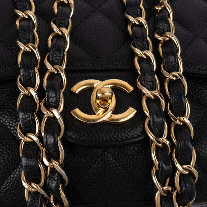 Chanel Quilted Caviar Leather Jumbo Single Flap Crossbody Bag