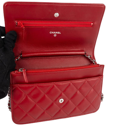 Chanel Quilted Lambskin Wallet On Chain Crossbody Bag