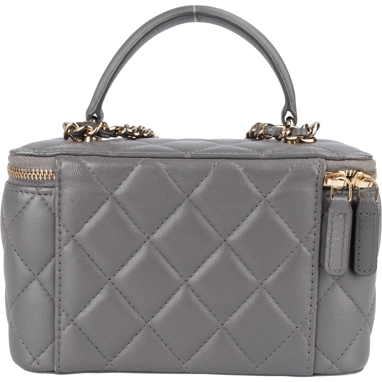 Chanel Quilted Lambskin Top Handle Vanity Case Crossbody Bag