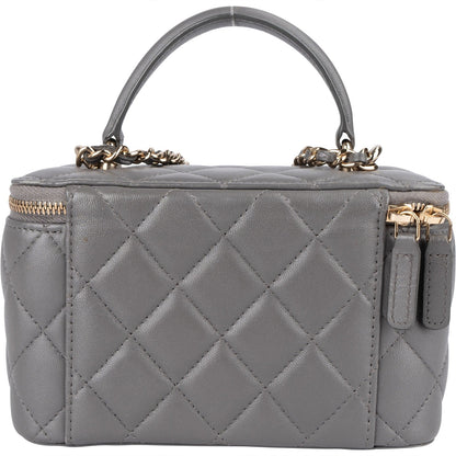 Chanel Quilted Lambskin Top Handle Vanity Case Crossbody Bag
