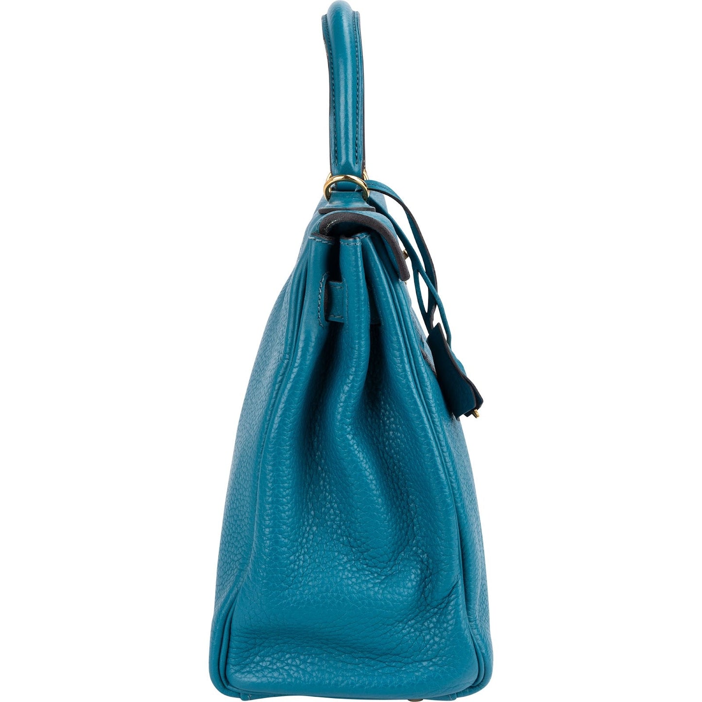 Hermès Bleu Izmir Clemence Leather Kelly 32 Handbag