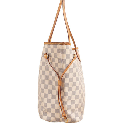 Louis Vuitton Monogram Damier Azur Canvas Neverfull MM Shoulder Bag
