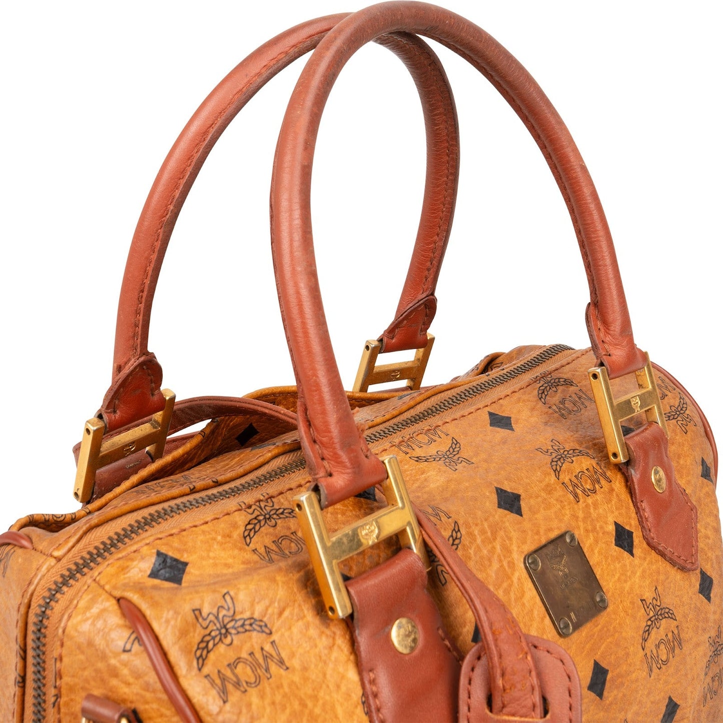 MCM Monogram Visetos Boston Bag Handbag