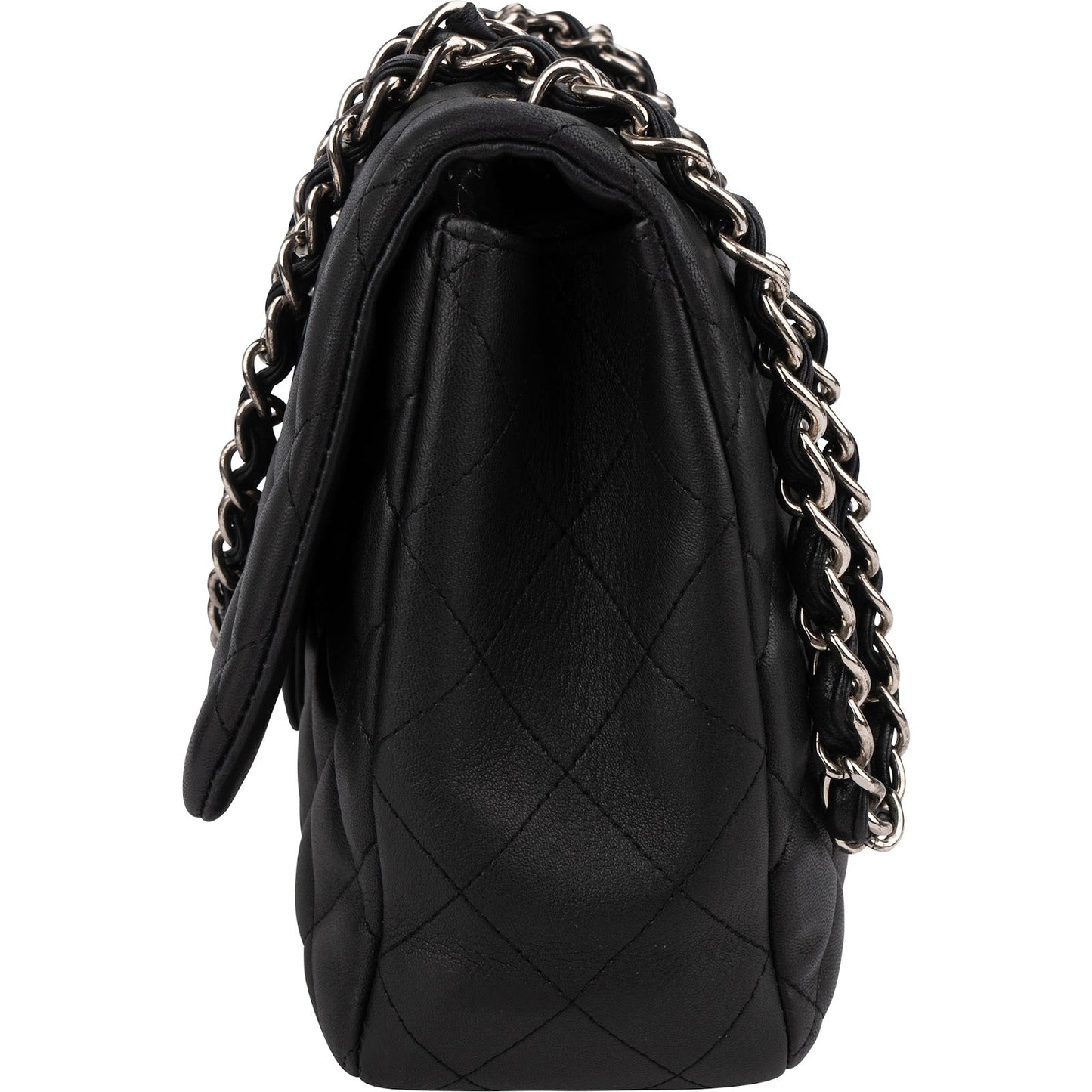 Chanel Quilted Lambskin Jumbo Single Flap Crossbody Bag