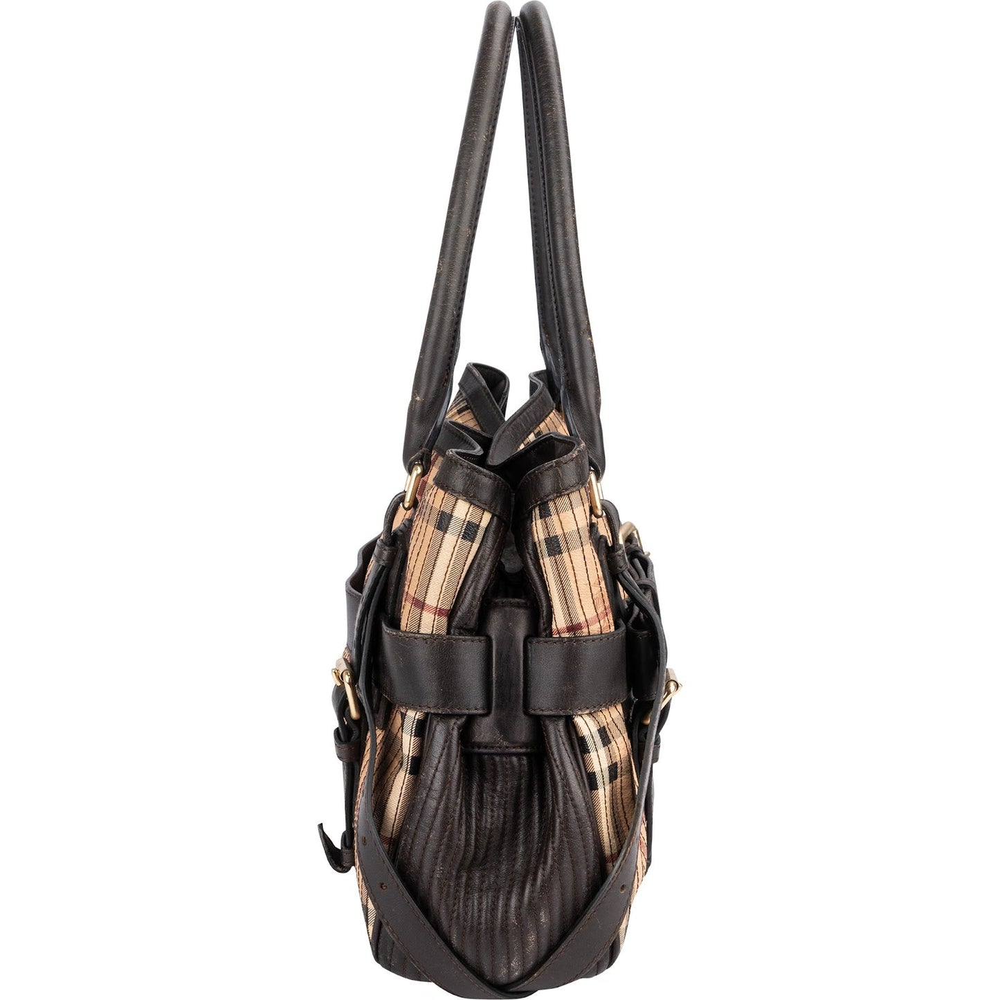 Burberry Pleated Haymarket Check Kentoville Handbag