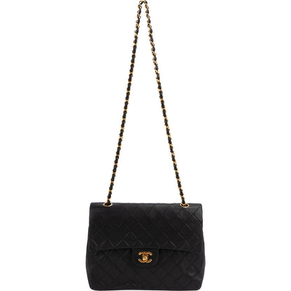 Chanel Quilted Lambskin Medium 24K Gold Double Flap Shoulder Bag
