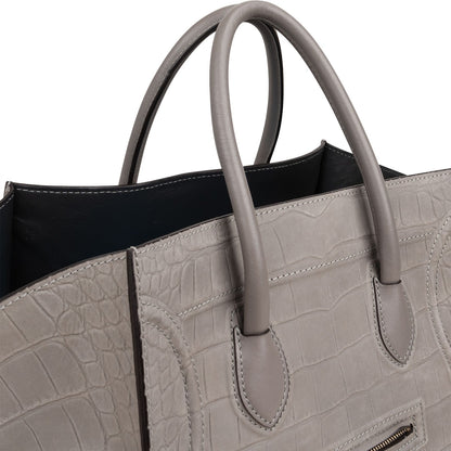 Celine Croc Embossed Leather Phantom Handbag