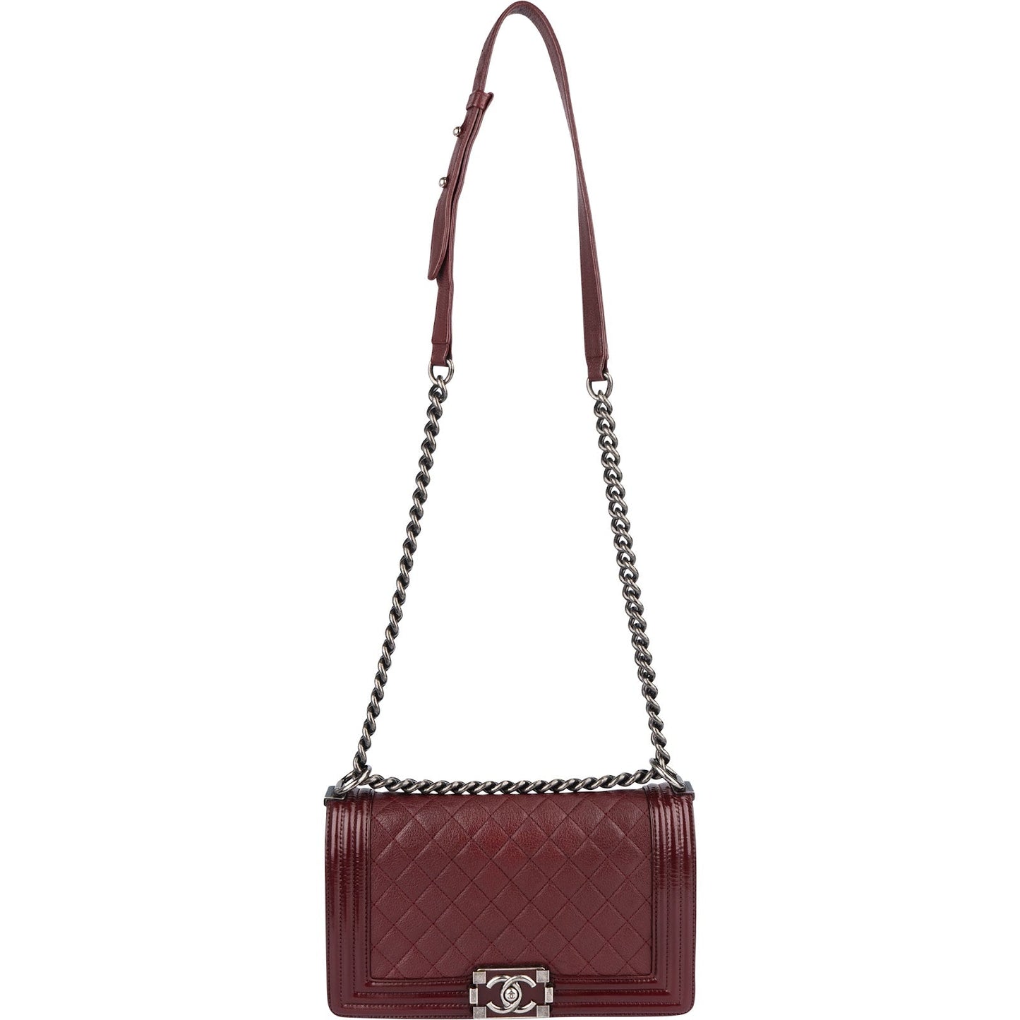 Chanel Quilted Calfskin Medium Boy Single Flap Crossbody Bag