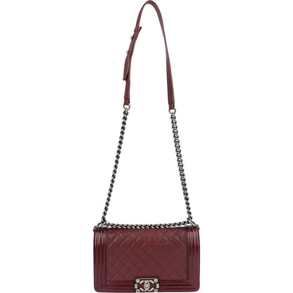 Chanel Quilted Calfskin Medium Boy Single Flap Crossbody Bag