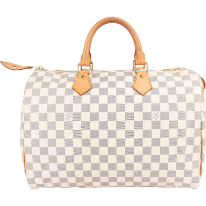 Louis Vuitton Monogram Damier Azur Canvas Speedy 35 Handbag