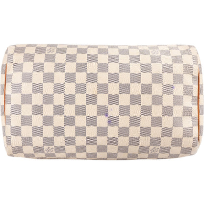 Louis Vuitton Monogram Damier Azur Canvas Speedy 30 Handbag