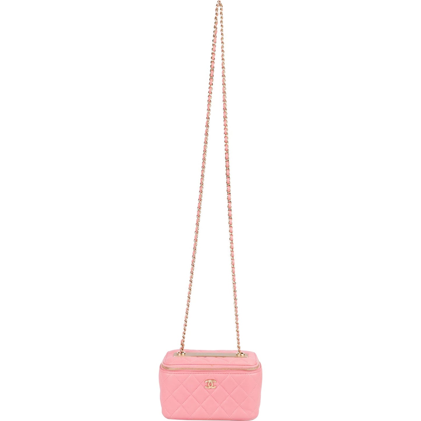Chanel Quilted Lambskin CC Mini Vanity Case Chain Crossbody Bag