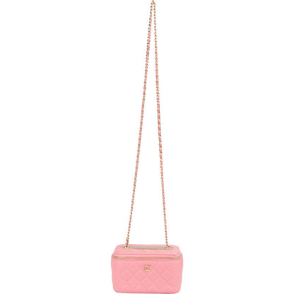 Chanel Quilted Lambskin CC Mini Vanity Case Chain Crossbody Bag