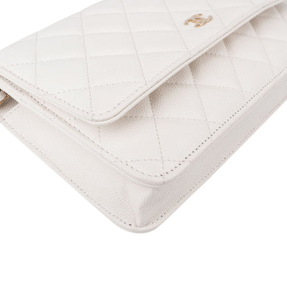Chanel Quilted Caviar Leather Wallet On Chain Crossbody Bag