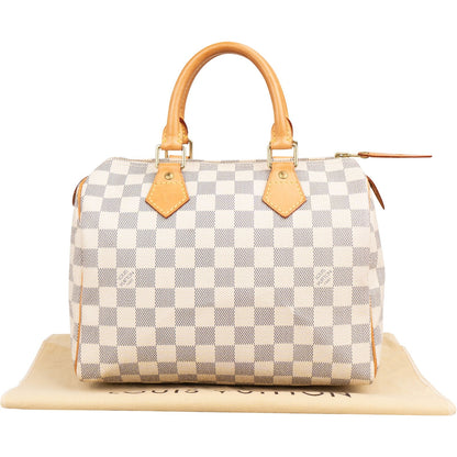 Louis Vuitton Monogram Damier Azur Speedy 25 Handbag