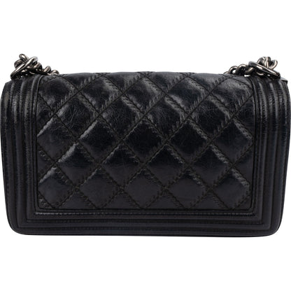 Chanel Aged Quilted Calfskin Medium Boy Crossbody Bag