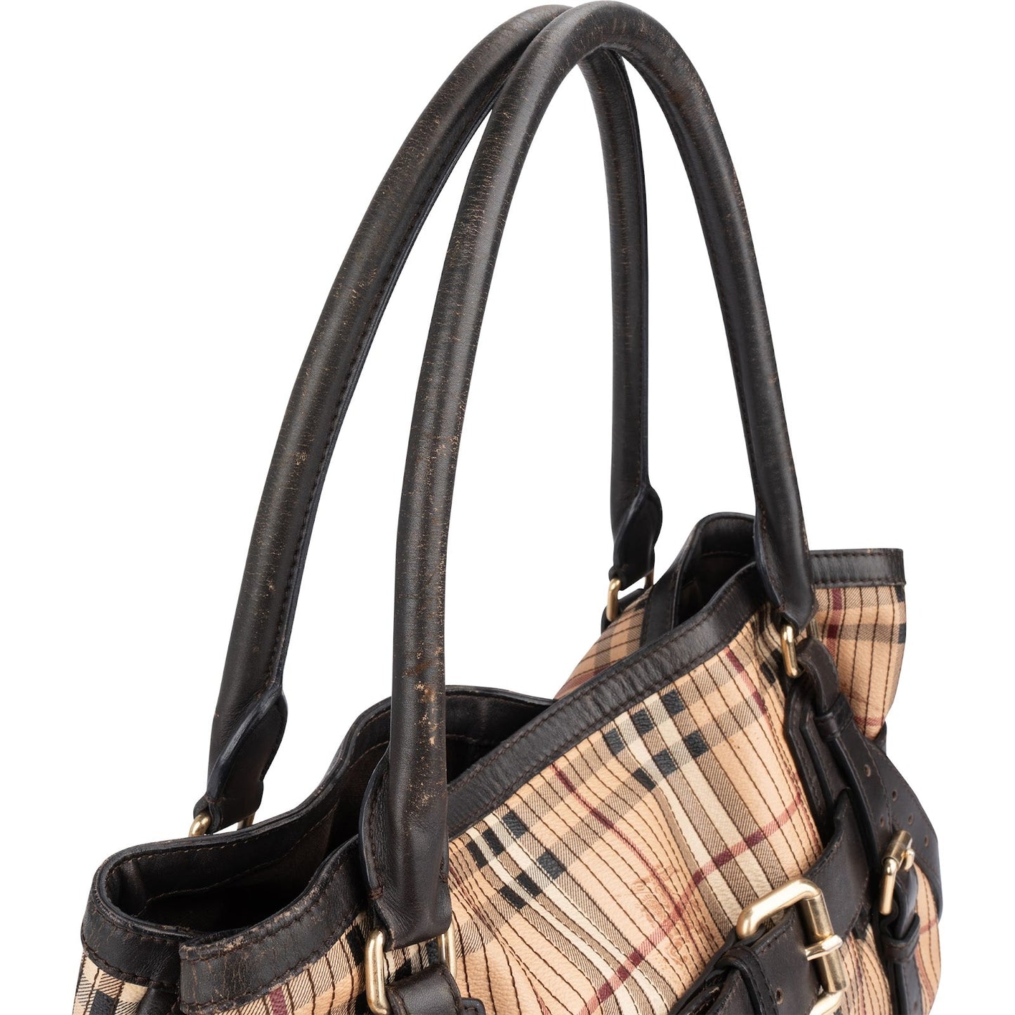 Burberry Pleated Haymarket Check Kentoville Handbag