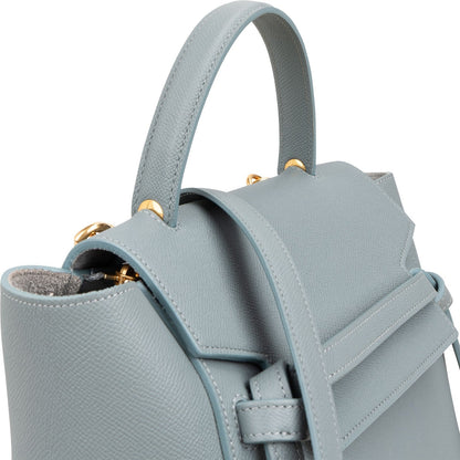 Celine Light Blue Leather Grained Calfskin Belt Handbag