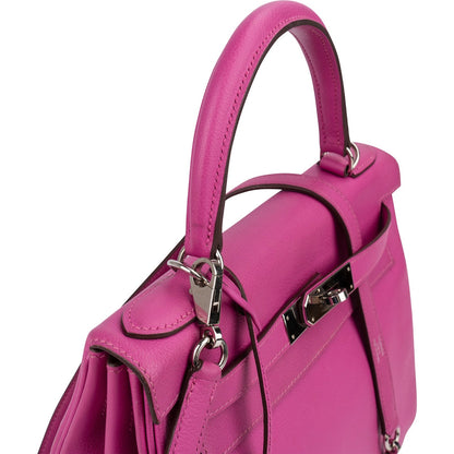 Hermès Pink Chevre Leather Palladium Kelly 28 Handbag