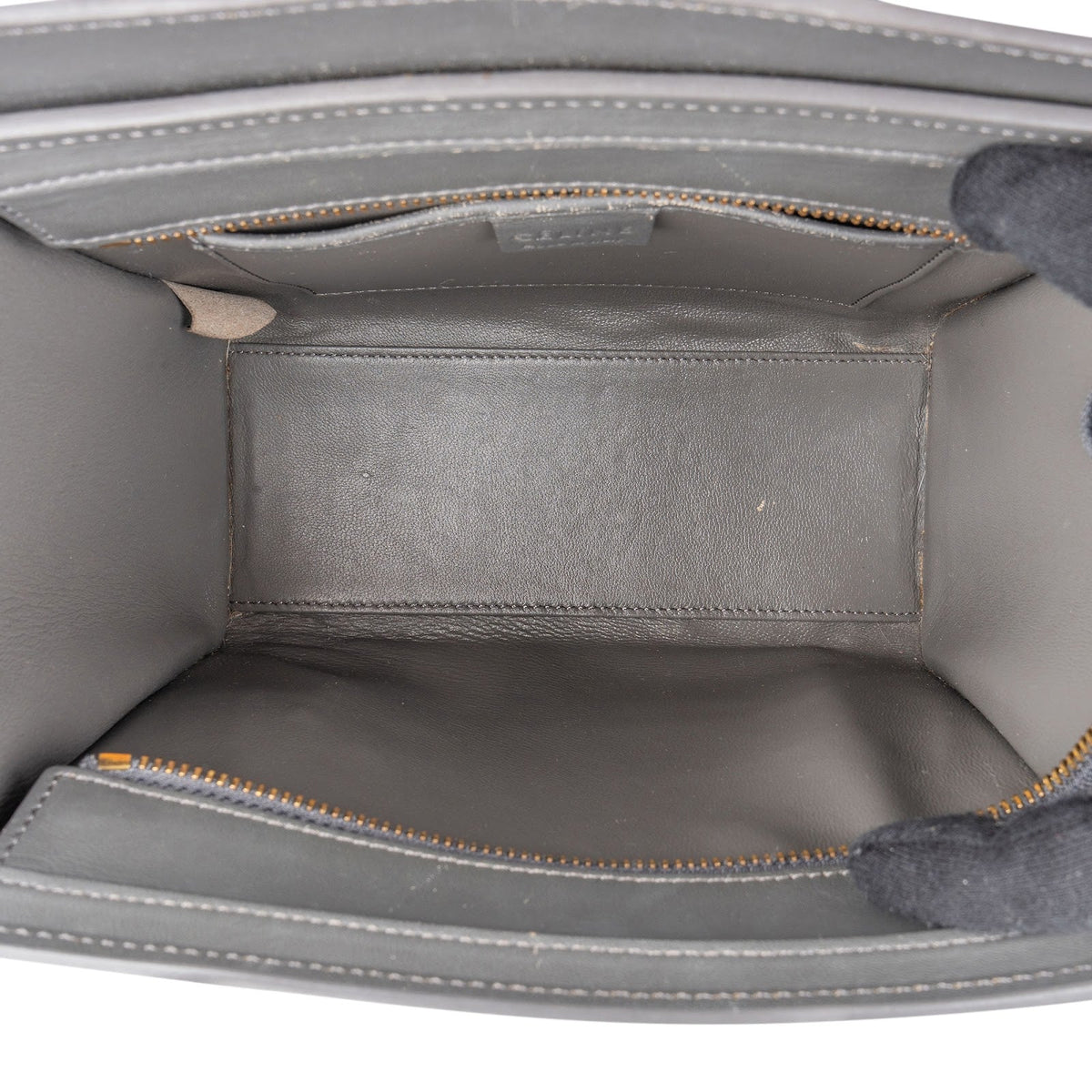 Céline Grey Leather Luggage Handbag