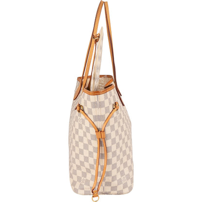 Louis Vuitton Monogram Damier Azur Canvas Neverfull MM Shoulder Bag