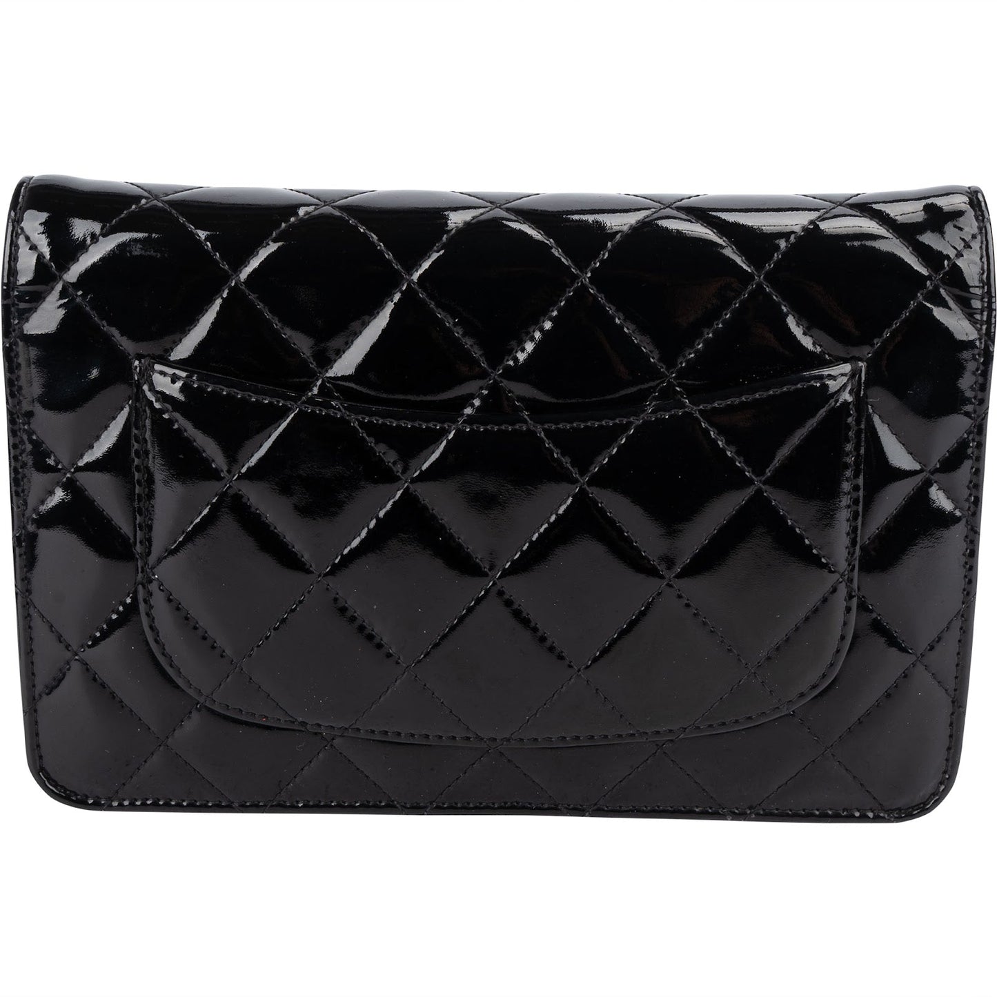 Chanel Quilted Patent Leather Wallet on Chain Crossbody Bag
