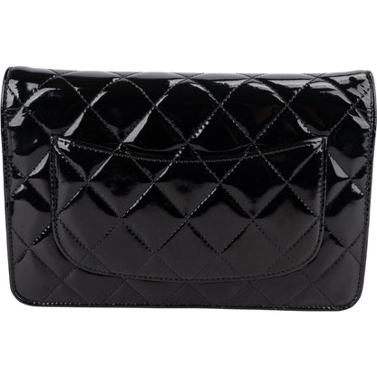 Chanel Quilted Patent Leather Wallet on Chain Crossbody Bag