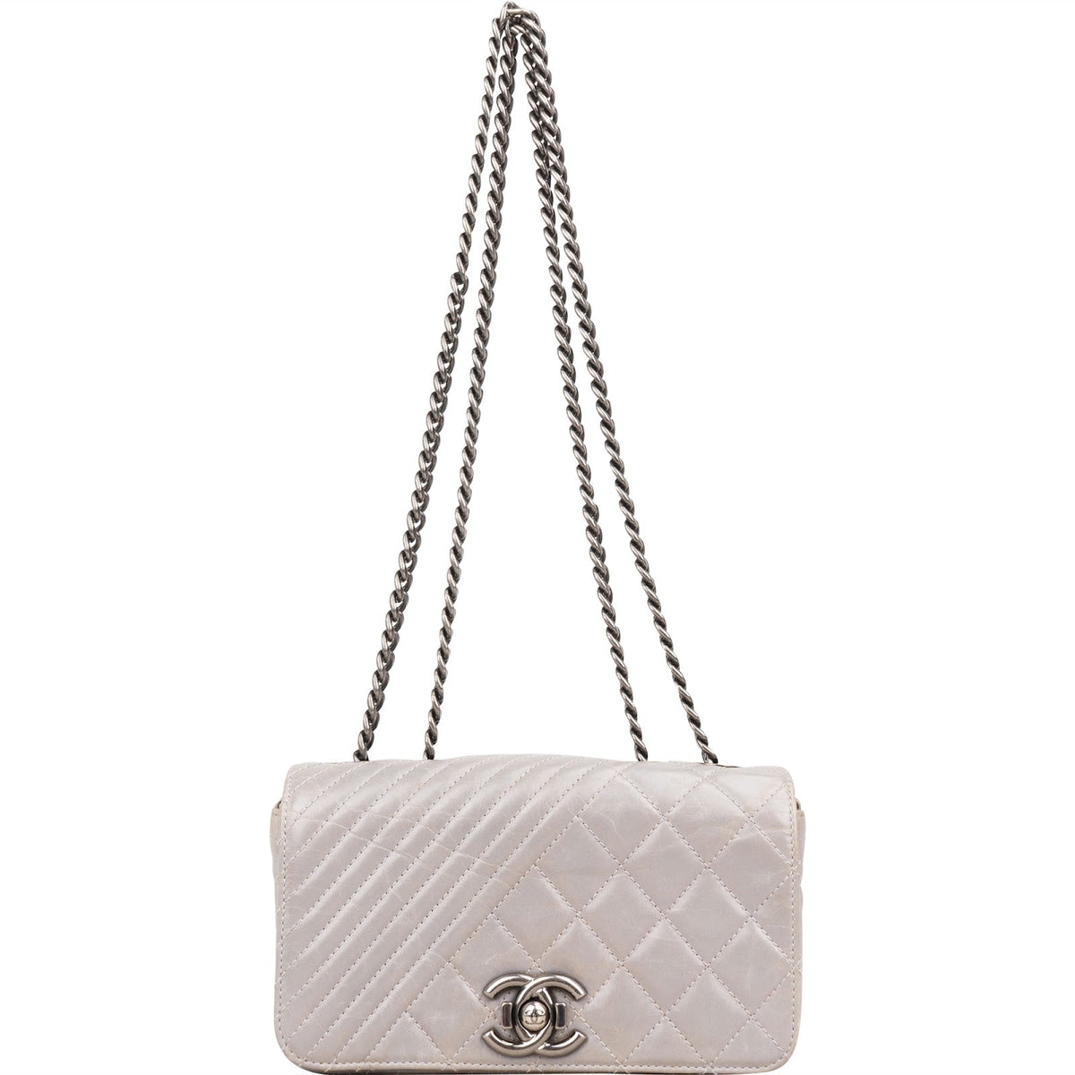 Chanel Aged Quilted Calfskin Coco Boy Single Flap Crossbody Bag