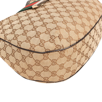 Gucci Monogram GG Web Stripe Shoulder Bag