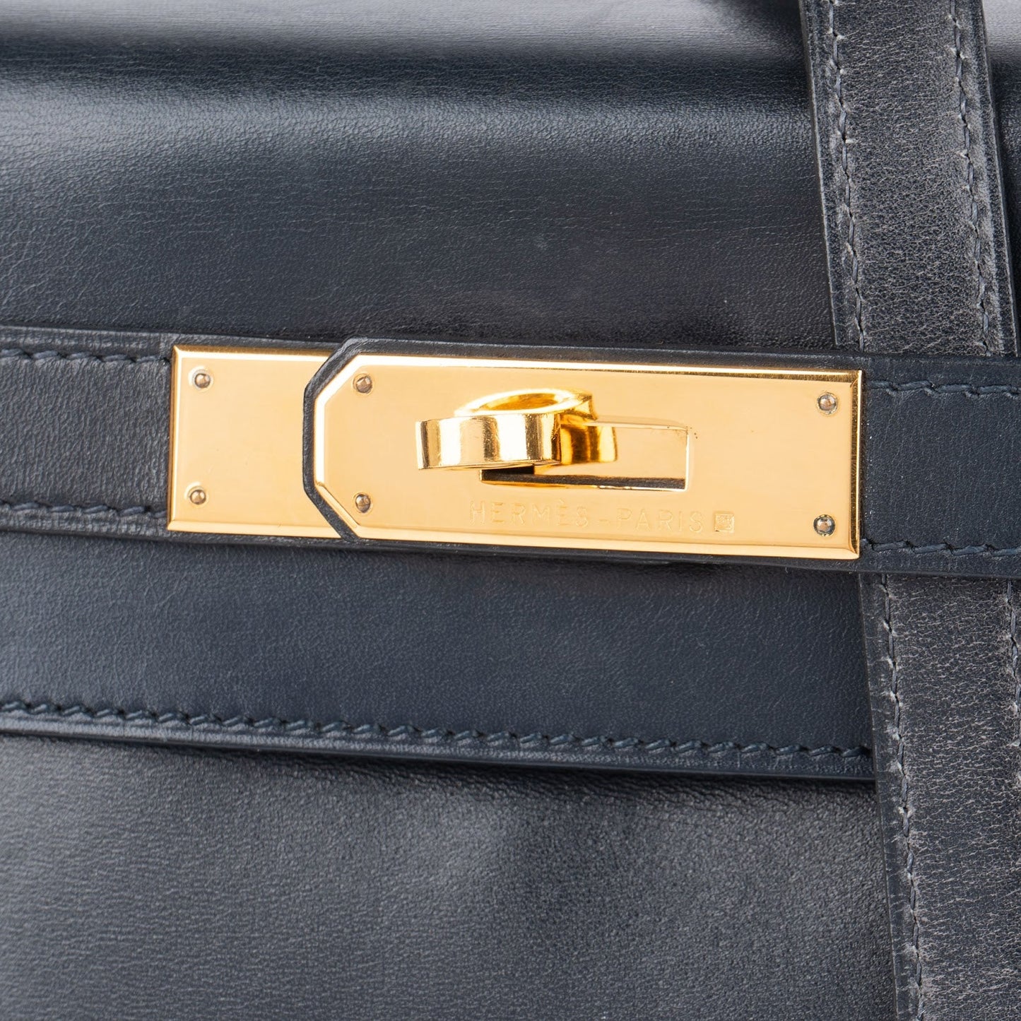 Hermès Blue Boxcalf Leather Kelly 28 Handbag