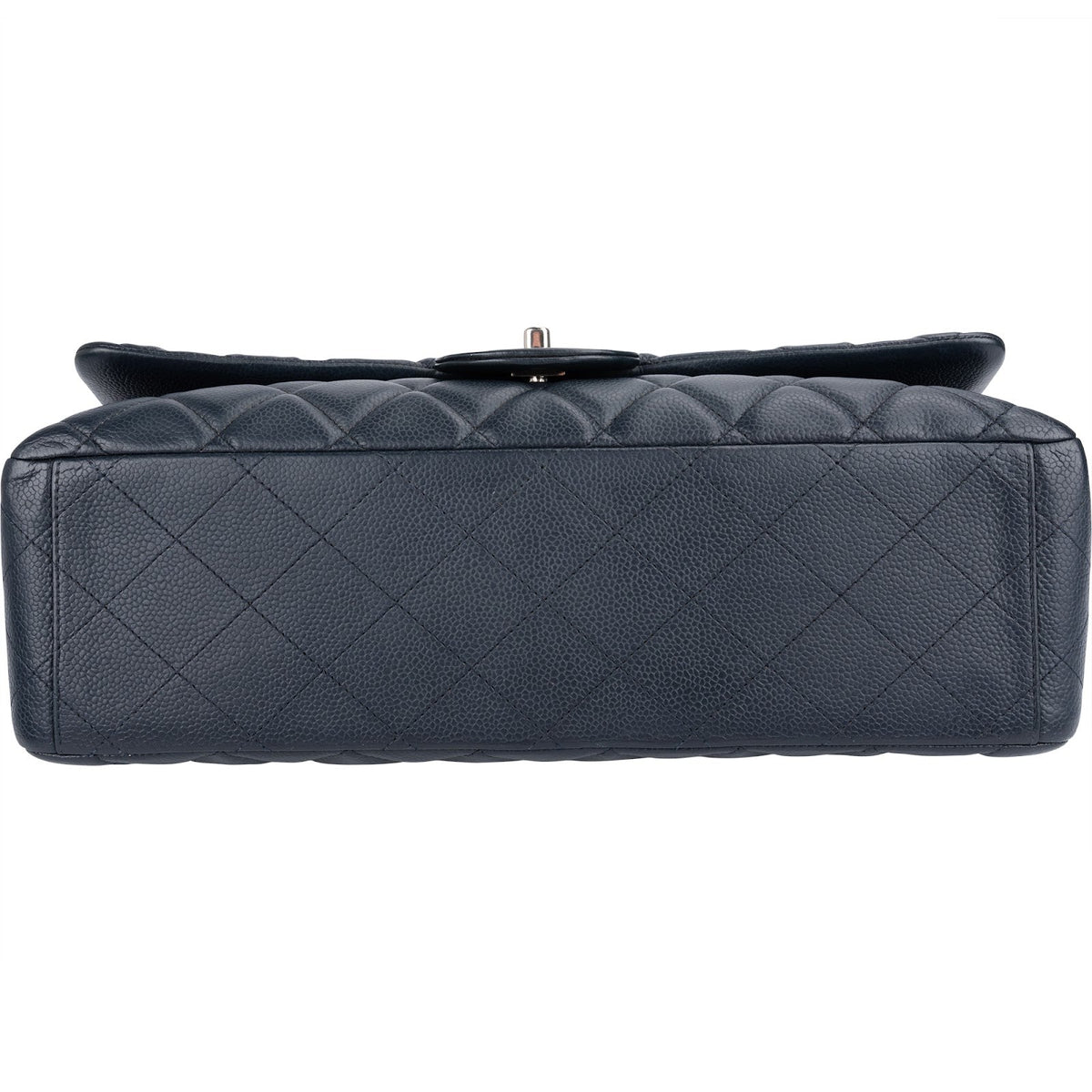 Chanel Navy Qulited Caviar Leather Maxi Double Flap Crossbody Bag