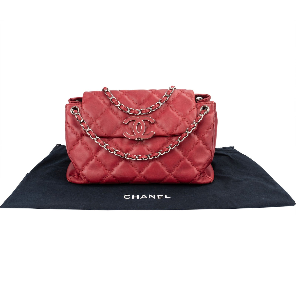 Chanel Quilted Lambskin Diamond Stitch Hampton Flap Jumbo Flap Crossbody Bag