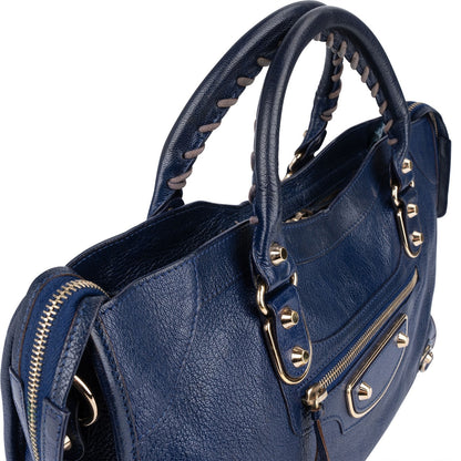 Balenciaga Blue Leather City Handbag