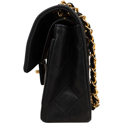Chanel Quilted Lambskin Small 24K Gold Double Flap Shoulder Bag