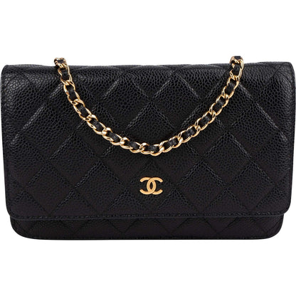 Chanel Quilted Caviar Leather CC Wallet On Chain Crossbody Bag