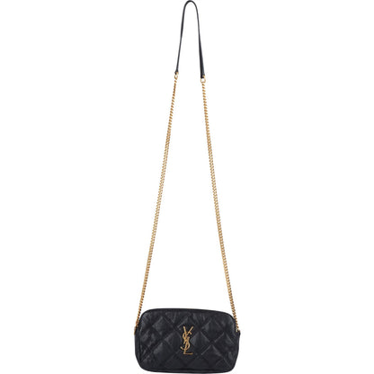 Saint Laurent Black Quilted Leather Becky Crossbody Bag
