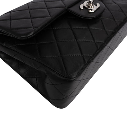 Chanel Quilted Lambskin Palladium Small Double Flap Shoulder Bag