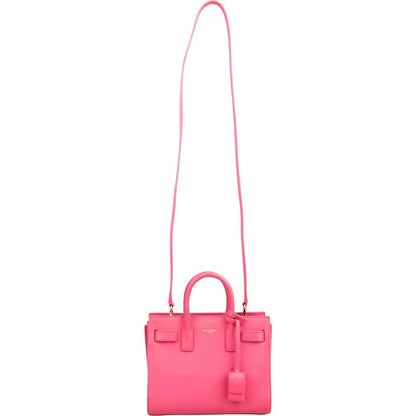 Saint Laurent Pink Calfskin Nano Sac De Jour Handbag