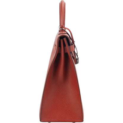 Hermès Epsom Leather Kelly Palladium 35 Sellier Handbag