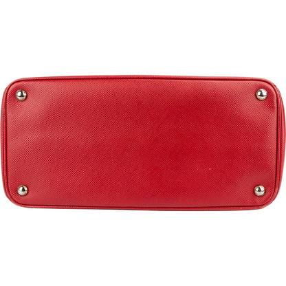Prada Red Saffiano Leather Double Handbag