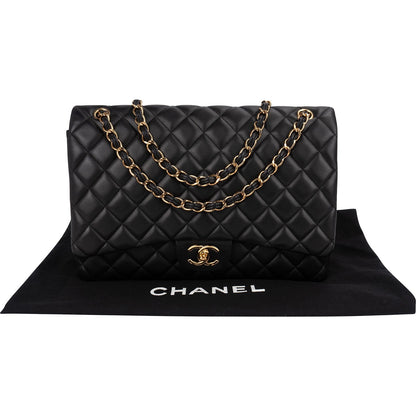 Chanel Quilted Lambskin Maxi Double Flap Crossbody Bag