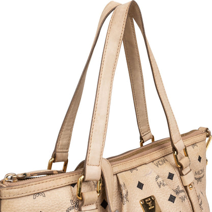MCM Monogram Visetos Shopper Tote Shoulder Bag